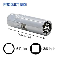 9/16-inch Magnetic Spark Plug Socket 3/8-inch Drive