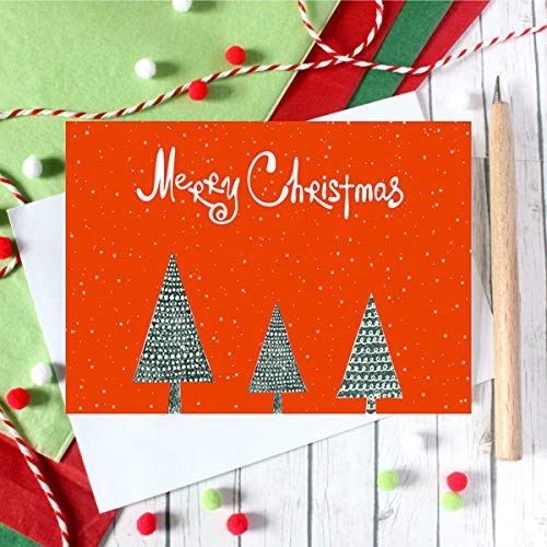 Elegant Christmas Happy Holiday Greeting Cards Bulk Boxed Set of 30, 6 Assorted Winter in Snow Festive Color Design Blank On the Inside, Envelopes and Sealing Stickers Included