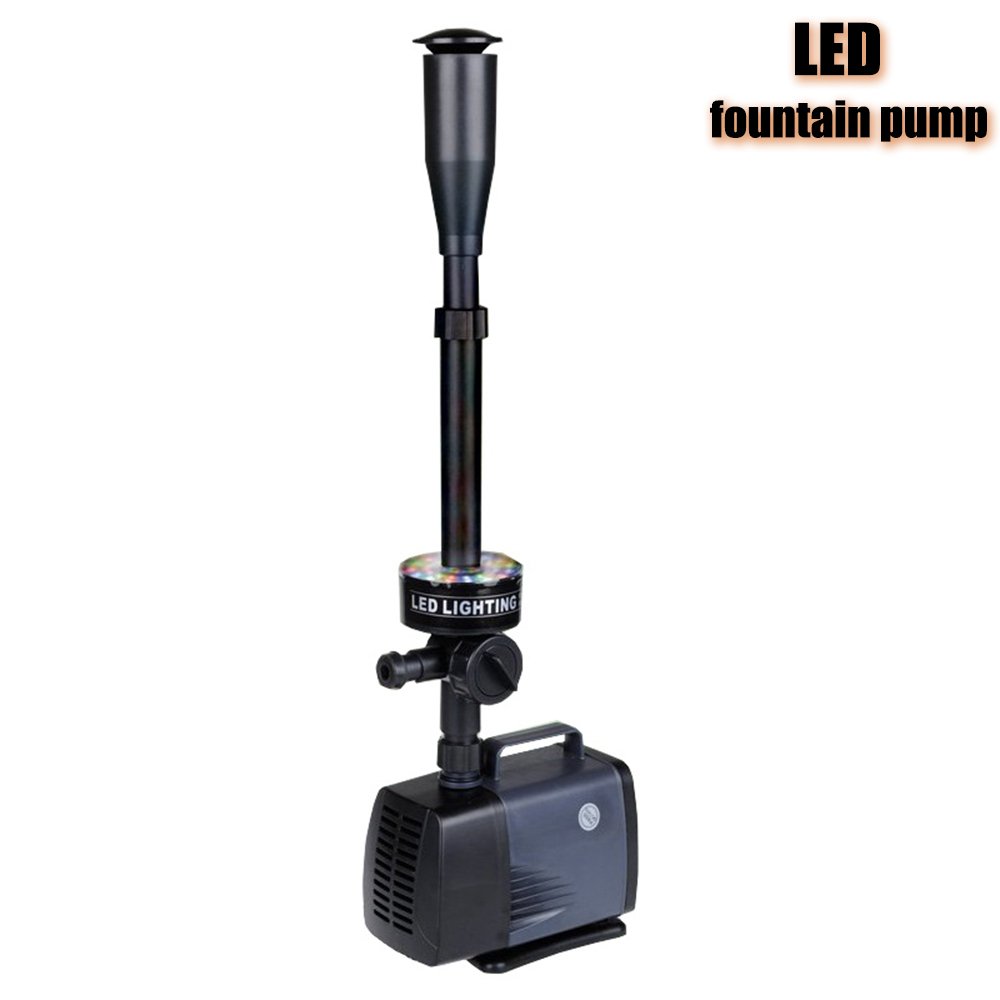正規激安 Ledの噴水水中ポンプ 85w 5500l H 5色のrgb球根2魚のタンク 池 水族館 彫刻家 水耕栽培 黒 のための調節可能なノズル 85w B07db1kpn385w Hightimes Com