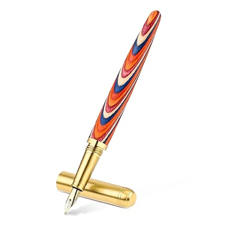 Vintage Wooden Fountain Pens, Brass Wood Fountain Pen Fine Point Pen  Fancy Pens Smooth Writing Compatible with mm Ink Cartridges for