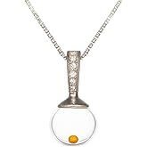 Mustard seed necklace for Women, 925 sterling silver with crystal inlay, boxed with metallic scripture card, encouragement, faith, hope, love jewelry