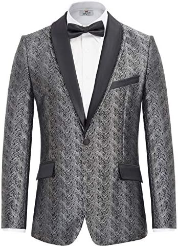 بدلة Paul Jones للرجال بدلة رسمية للحفلات من الزهور وسترة سهرة للعشاء أنيقة باللون الفضي مقاس Xx Large Amazon Ae