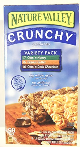 Nature Valley Crunchy Granola Bars Variety Pack 49 pouches - 1.49 oz each (98 bars)