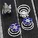 Newstarfactory Rhinestone Studded Collection Flower Spiral Hair Pin Pack of 12 (Royal Blue)