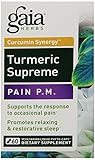 Gaia Herbs Turmeric Supreme Pain P.M, Vegan Liquid Capsules, 60 Count - Turmeric Curcumin Supplement For Relaxing Sleep & Healthy Pain Response, Kava, Valerian