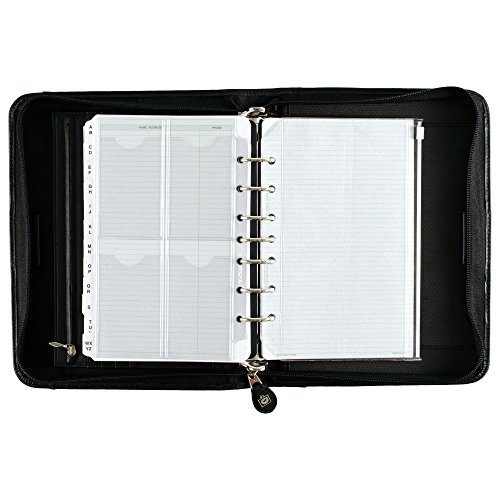 Day-Timer 82151 Verona Leather Starter Set, 5 1/2 x 8 1/2, Black Cover