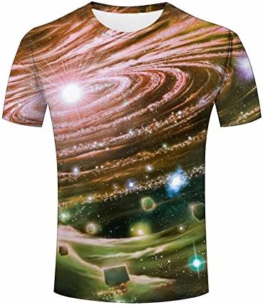 Mens Novelty 3D Printed Jellyfish/Penguin/Geometric/ Galaxy/American Soldier O Neck Short Sleeve Casual Graphic Creative Summer T-shirts M