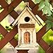 Glitzhome Tall Church Hand Painted Wood Birdhouse, 13.11