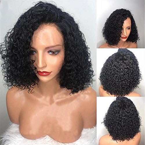 Short Curly Lace Front Wigs for Black Women Brazilian Hair Glueless Short Human Hair Wigs With Baby Hair (10 Inch Lace Front Wig, Natural Color)