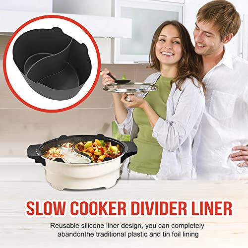 Slow Cooker Divider Silicone Liners, 6 Qt Crockpot and Slow Cookers
