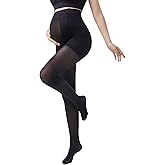 HIHOSSI Elegant Seamless Maternity Tights 80D - Pregnancy Tights and maternity tights over bum - Sizes S to XL
