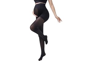 HIHOSSI Elegant Seamless Maternity Compression Tights 80D - Pregnancy Tights and maternity tights over bum - Sizes S to XL