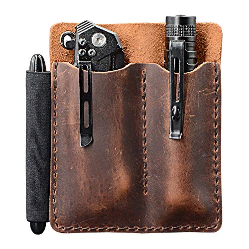 EDC Leather Pocket Organizer, Pocket Slip, Pocket Knife Pouch, EDC