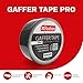XFasten Pro Black Gaffers Tape 2 Inch X 30 Yards, Multipurpose No Residue Black Tape, Non-Reflective, Tear By Hand Black Cloth Tape, Use As Floor Tape For Electrical Cords, Photography Black Gaff Tape