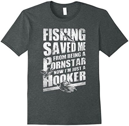 Men's I'm Just A Hooker Fishing Shirts - Father's Day 2017 Tshirt Large Dark Heather