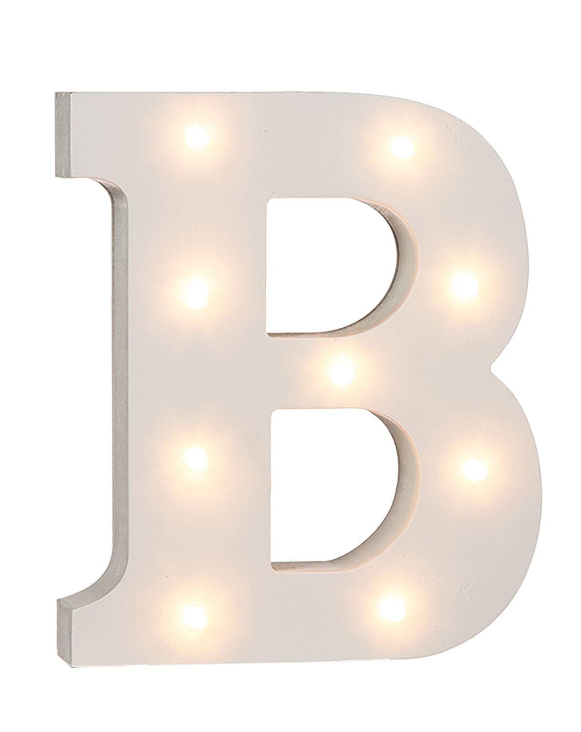 OOTB Illuminated Letter B Light with 9 LED, Wood, 1 W, White