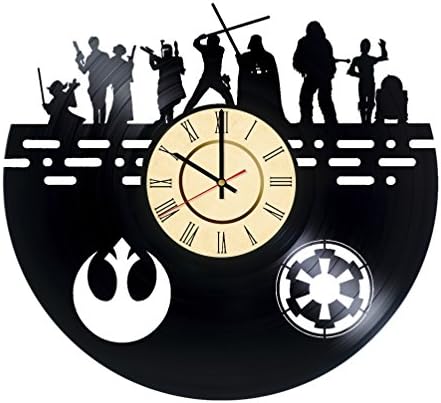 Star Wars Characters Vinyl Record Wall Clock - Get unique Home Room wall decor - Gift ideas for friends, men and women - Unique Modern Film Fan Art