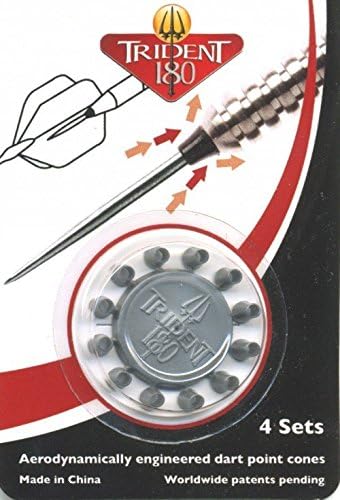 PerfectDarts 12 x Trident 180 Darts Nose Cones Grey Silver