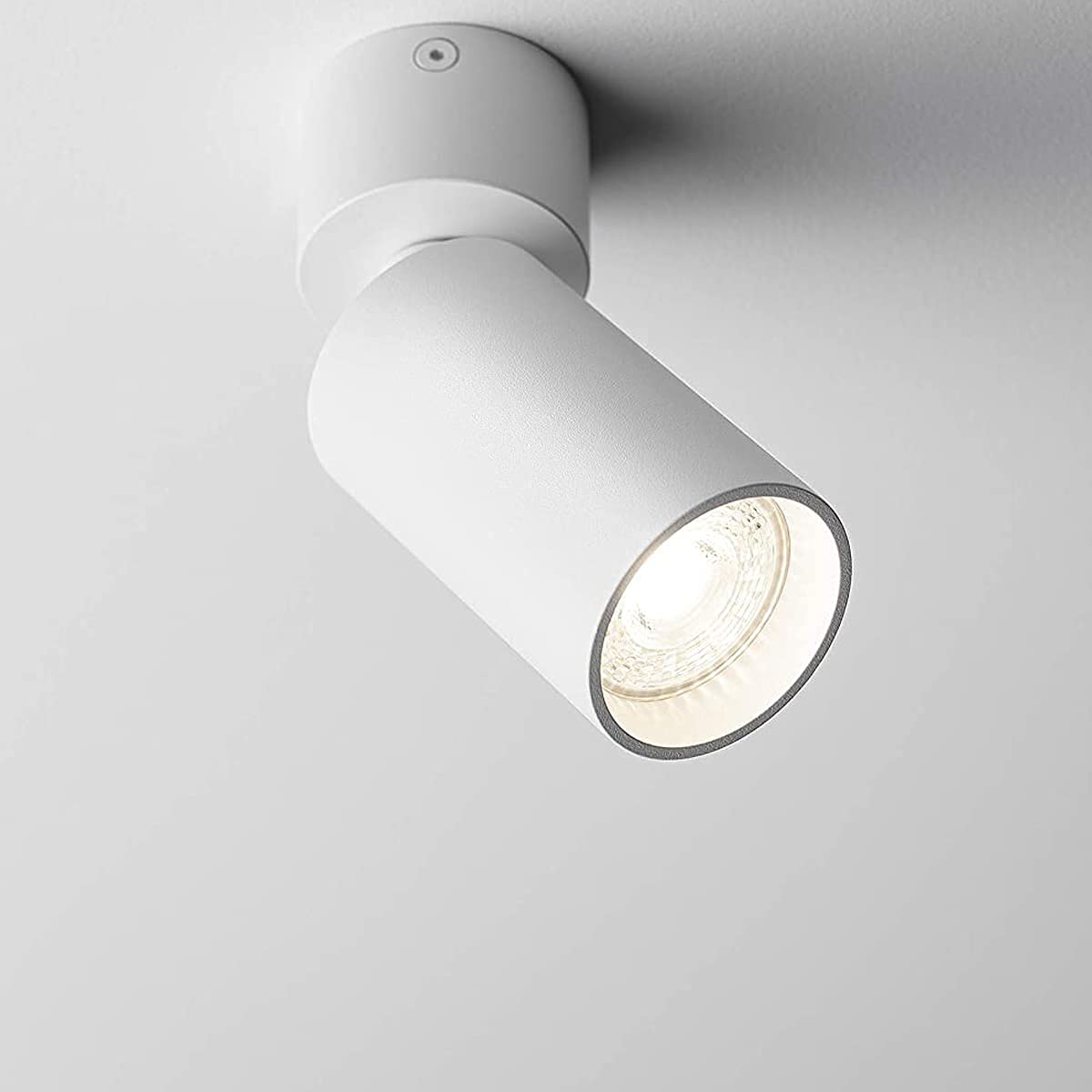 CGC Lighting Ceiling Downlight Spot Down Light Round Cylinder Spotlight Surface Mount Adjustable Head (White, Small)