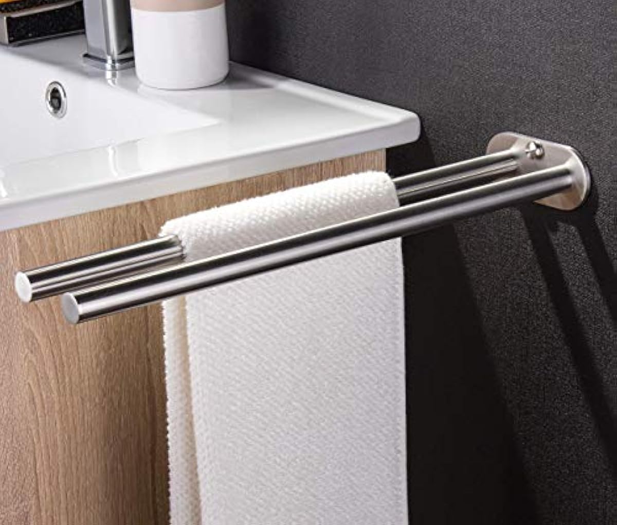ZUNTO Handtuchhalter Zweiarmig Handtuchstange Bad Wandmontage Doppelt