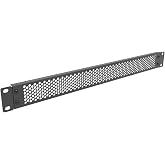Jingchengmei 1U Perforated Rack Mount Blank Panel - Steel | 1U Spacer Panel for 19-Inch Network Cabinet or Server Rack Black
