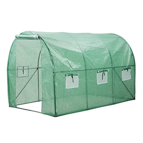 Finether Walk in Greenhouse with Clear Cover| Portable Green House with 6 Mesh PE Cover for Indoor Outdoor Plants Herb Flower Garden Balcony, Arched,56