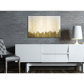 Canvas Print Wall Art - Abstract Golden Forest - Gallery Wrap Modern Home Art | Ready to Hang - 12" x 18"