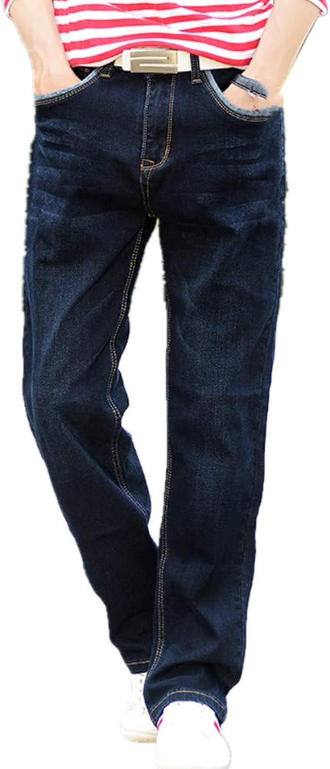 Large Size Men's Casual Loose Jeans Autumn Clothing Comfortable Cotton Denim Jeans: Amazon.co.uk 