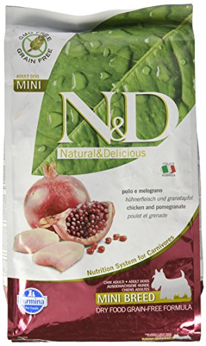 Farmina 5.5-Pound Natural and Delicious Chicken Grain-Free Formula Dry Dog Food, Kibble Size: Small Bites