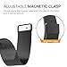 Lamshaw Magnetic Milanese Loop Stainless Steel Magnet Closure Lock Band for Fossil Q Wander Smartwatch Strap (Black-Wrist (6.5-9