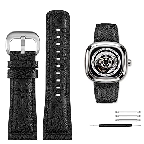 Clouism For Seven Friday Q2/03/M2/M021/T2 Genuine Leather Watchband Vintage styleDiesel watch Men cowhide strap 28m Bracelet accessories