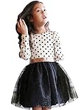 NNJXD Girl Polka Dotted Pleated Multilayer Ruffled Party Dress
