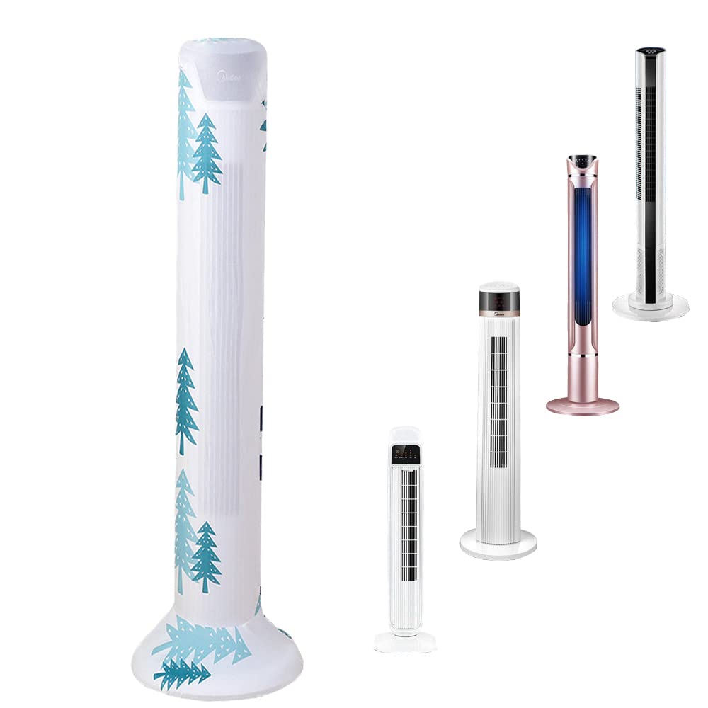 Yrzper Tower Fan Dust Cover Moisture proof Dustproof Tower Cover Washable Tower Sleeve Dust Proof Protective Cover Dustproof & Moisture-Proof for Household Tower Fan Pedestal (trees, Larger)