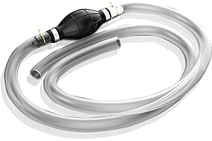 ICEPARK Gasoline Siphon Hose Pump, Siphon Pump Gas Transfer Oil Water Fuel Gas Siphon Hand Pump Siphon Pump, Syphon Pumps Siphon Hose for Gasoline, Fluid Fuel Diesel Transfer Pump,2 Durable Pvc Transfer Hoses
