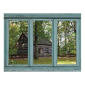 Old Cabin a secluded Forest Setting - Rustic Wood Dwelling - Wall Mural, Removable Sticker, Home Decor - 24x32 inches