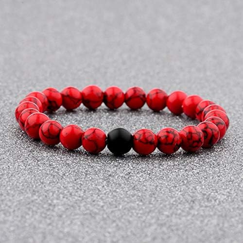 Mikash Men Spot Owl Helmet Leopard 8MM Beaded Natural Lava Stone Gold Silver Bracelets | Model BRCLT - 38254 |
