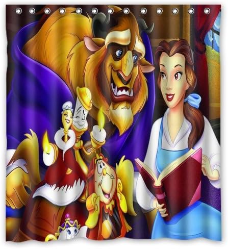 Scottshop Custom Beauty and the Beast Shower Curtain High Quality Waterproof Polyester Fabric Bathroom Shower Curtains 66" x 72" Inch