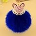 Kissweet Cute Fox Pom Pom Fur Ball Rhinestone Keychain Bag Car Ring Keyring