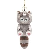 QHUACIZJL Cute cat keychain 5" plush backpack accessories bag pendant cute keychain gift