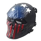BeyongGear Airsoft Mask, BB Tactical Cs War Game Outdoor Cosplay Halloween Skull Skeleton Full Face Anti Fog Eye Kids with Metal Mesh Protection