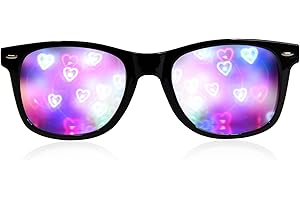GLOFX Ultimate Diffraction Glasses - 3D Rainbow Heart Effect - Great Edm, Concert, and Rave Accessory