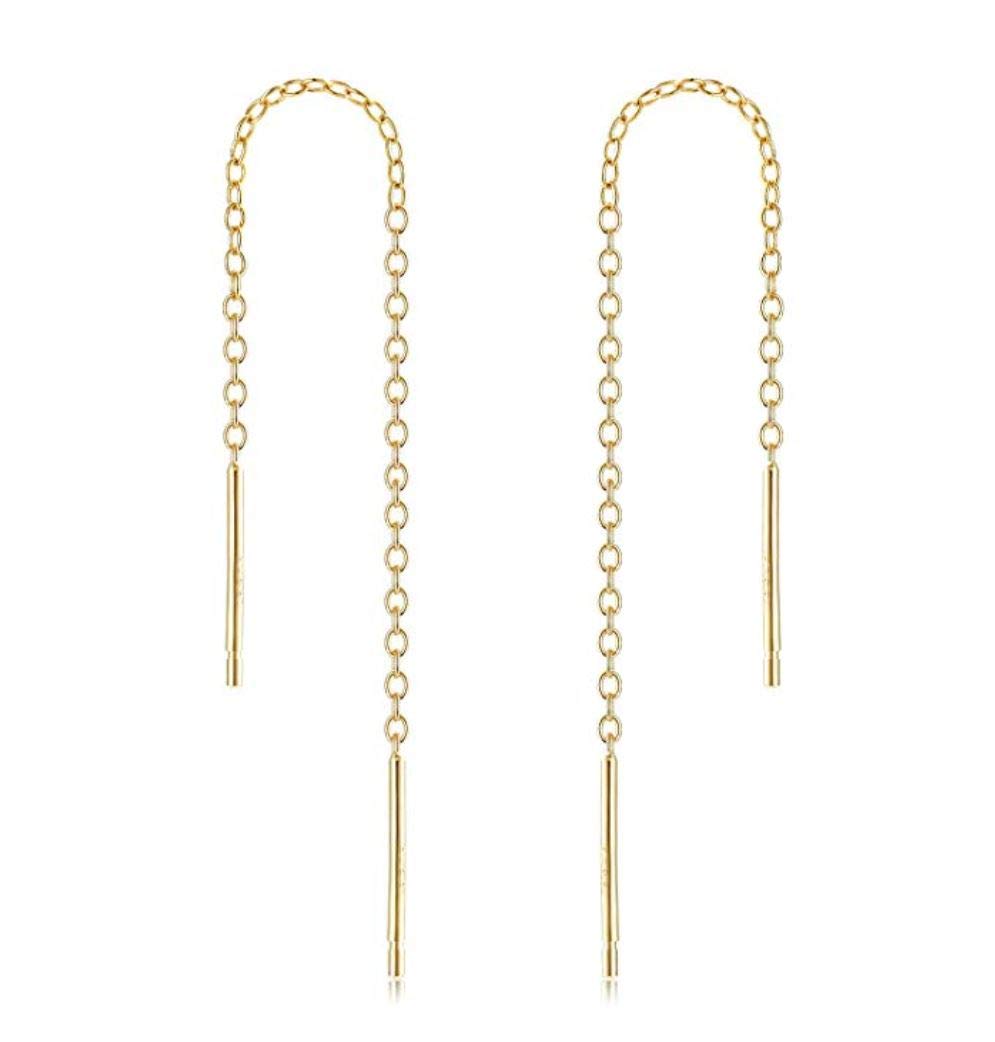2pcs Adabele Real Gold Plated Sterling Silver
