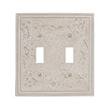 Amertac 8349TTA 2 Toggle Faux Stone Wallplate, Almond