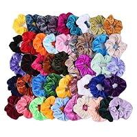 Huaze 46 Pcs Hair Scrunchies Velvet Elastic Hair Bands Scrunchy Hair Ties Ropes Scrunchie for Women Girls Hair Accessories (Multicolor)