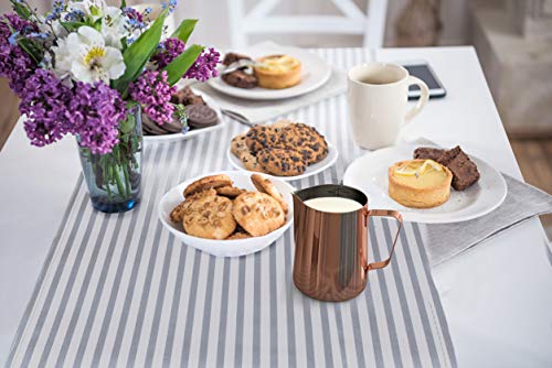bonVIVO Muvo Stainless Steel Milk Jug With Copper Finish, Milk Frother Pitcher 11 Fl Oz, Barista Tools, Milk Frothing Pitcher With Practical Scale, Perfect for Cuban Coffee, Cappuccino Or Latte