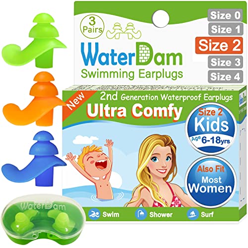 WaterDam Swimming Ear Plugs Great Waterproof Ultra Comfy Earplugs