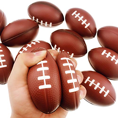 Akusety Soft Foam Mini Football Stress Balls for Kids 3.5" Perfect for Small Hands, 12-Pack