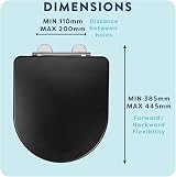 Croydex Iseo D Shape Soft Close Toilet Seat Black Antibacterial Wood Quick view 9