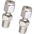 Horiznext Stainless Steel 304 Compression Fitting to connect 1/8 inch OD tube x 1/8 NPT Male thread Coupler, for brass copper stainless steel tubing (2 pcs)