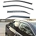 PLDDE 4pcs Smoke Tint With Chrome Trim Outside Mount Tape On/Clip On Style PVC Sun Rain Guard Window Visors Compatible with 2012-2014 Toyota Camry